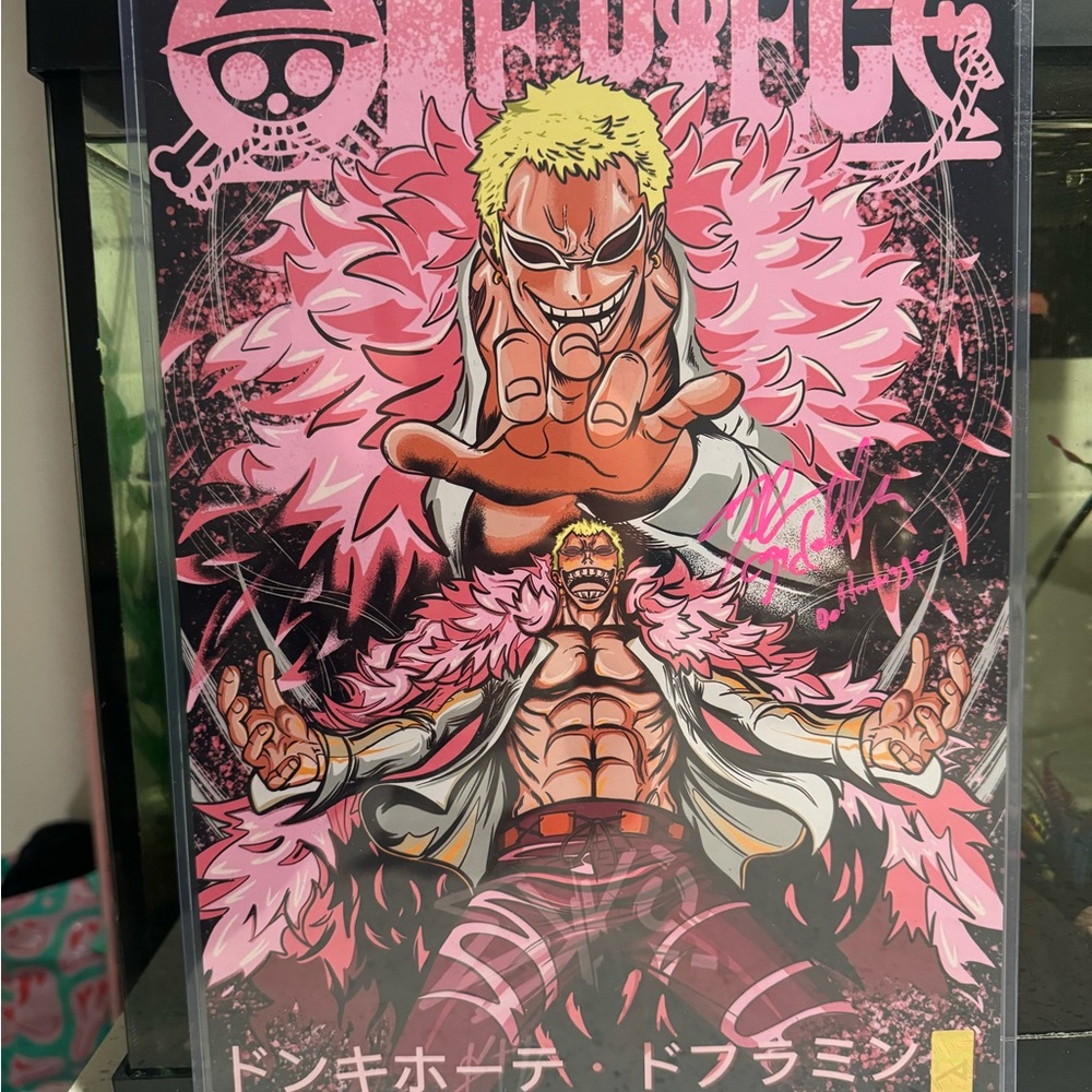 Anime Art Print with Pink and Black Design
